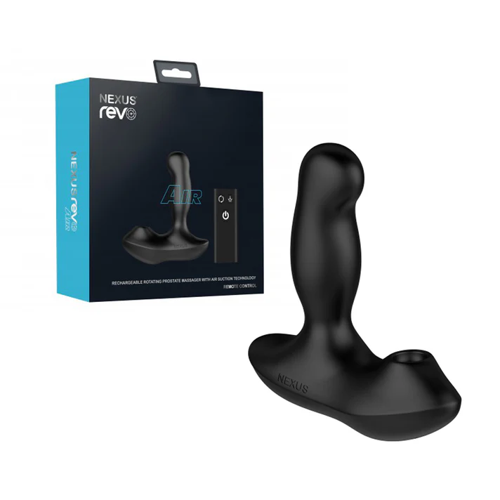 Air Rotating Prostate Massager With Suction Black
