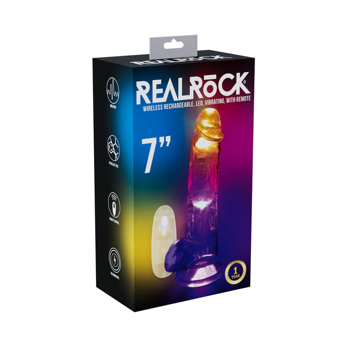 RealRock Wireless Rechargeable Remote Control Vibrating 7 in. Dildo