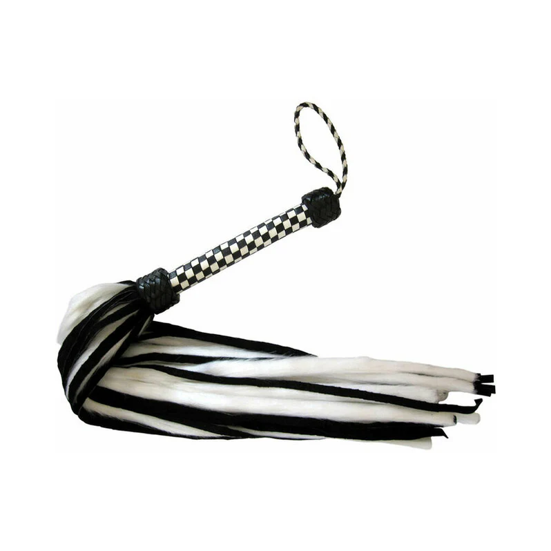 Suede & Fluff Flogger with Checker Handle