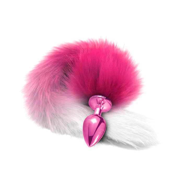 Metal Butt Plug With Ombre Tail