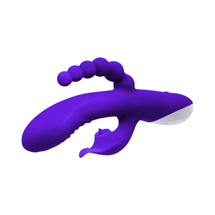 Lick Me Rechargeable Dual Entry Triple Stimulation Silicone Vibrator