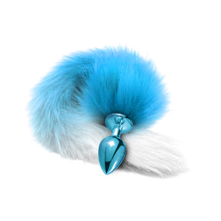 Metal Butt Plug With Ombre Tail