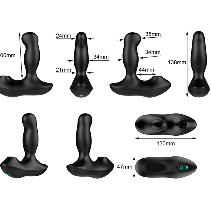 Air Rotating Prostate Massager With Suction Black