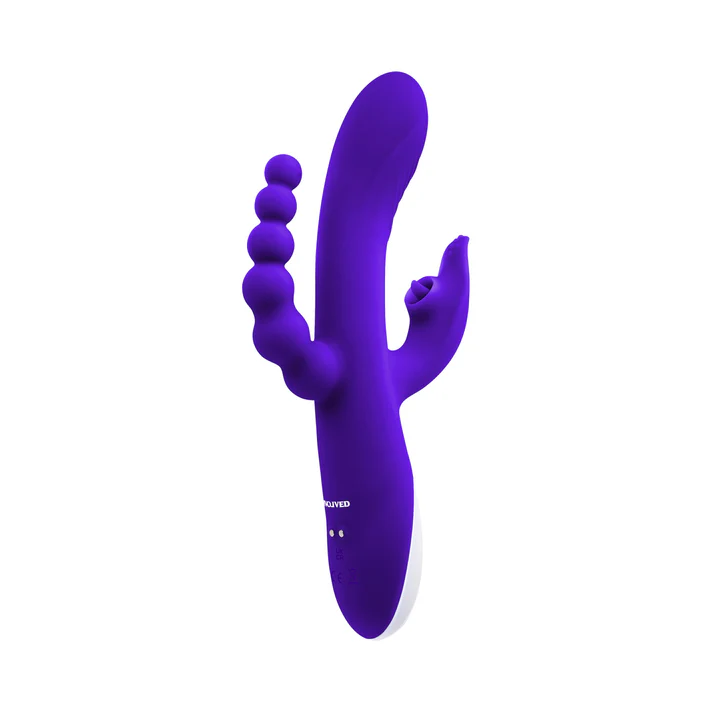 Lick Me Rechargeable Dual Entry Triple Stimulation Silicone Vibrator
